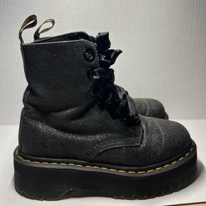 Dr Martens Molly Black Chunky Glitter Ankle Boots Women’s 7 Shoes
